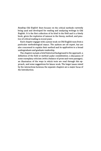 Reading Old English Texts