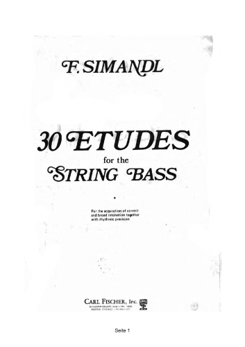 30 Etudes for the String Bass