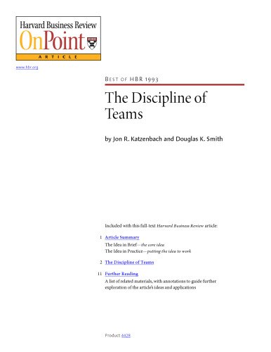 The Discipline of Teams