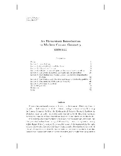 An Elementary Introduction to Modern Convex Geometry