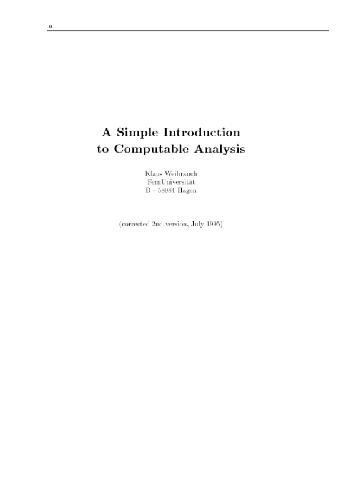 A simple introduction to computable analysis