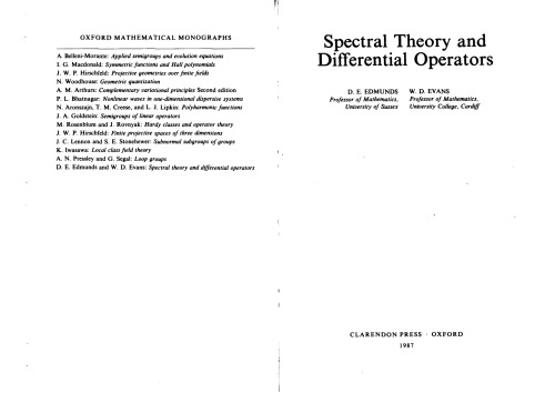 Spectral Theory and Differential Operators