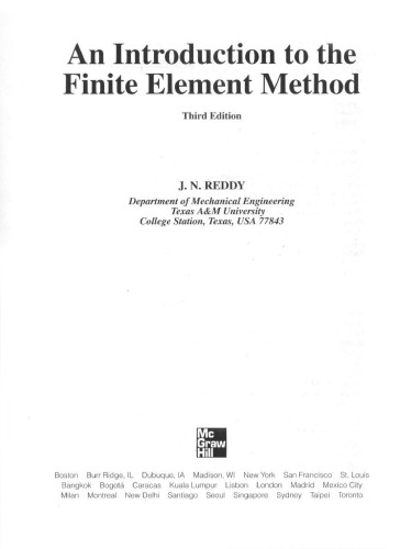 An Introduction to the Finite Element Method 3rd Ed.