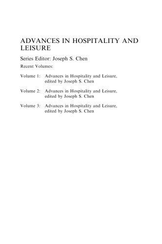 Advances in Hospitality and Leisure. Volume 4 (Advances in Hospitality and Leisure)