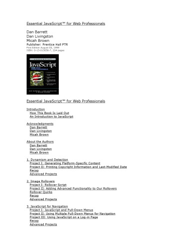 Essential JavaScript for Web Professionals