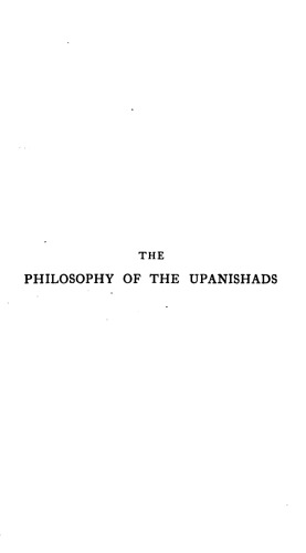 The Philosophy of the Upanishads (The Religion and Philosophy of India)