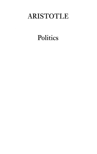 Politics (Hackett Classics)