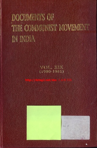 Documents of the Communist movement in India Vol.19