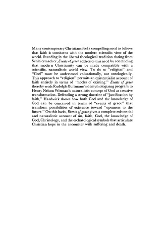 Events of Grace: Naturalism, Existentialism, and Theology