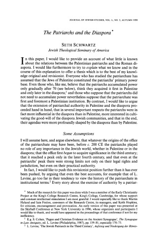 The Patriarchs and the Diaspora