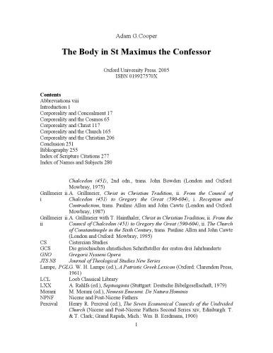 The Body in St. Maximus the Confessor: Holy Flesh, Wholly Deified (Oxford Early Christian Studies)