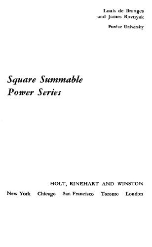 Square summable power series