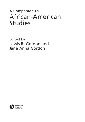 A Companion to African-American Studies (Blackwell Companions in Cultural Studies)