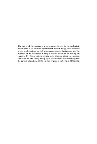 The Sanctus in the Eucharistic Prayer