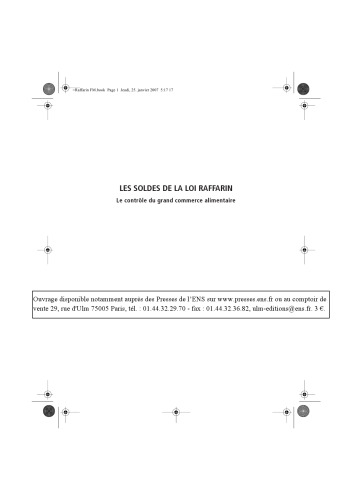 Les soldes de la loi Raffarin : Le contrôle du grand commerce alimentaire