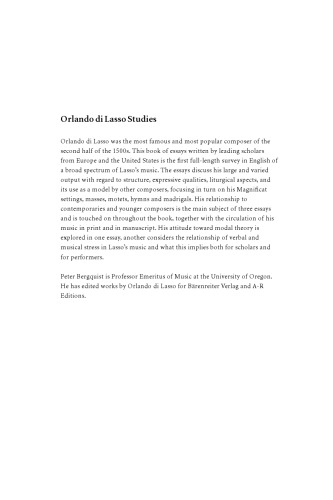 Orlando di Lasso Studies