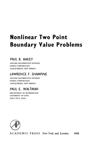 Nonlinear Two Point Boundary Value Problems