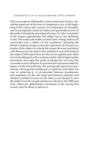 Comparative Law in the Courtroom and Classroom