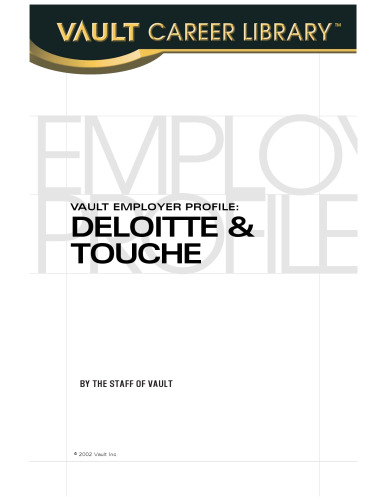 VEP: Deloitte & Touche 2003 (Vault Employer Profile)