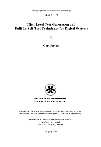 High-level test generation and built-in self-test techniques for digital systems