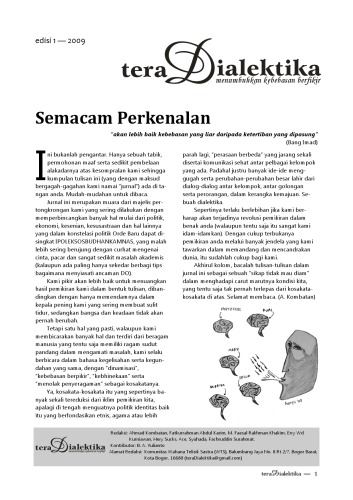 TeraDialektika Edisi 1
