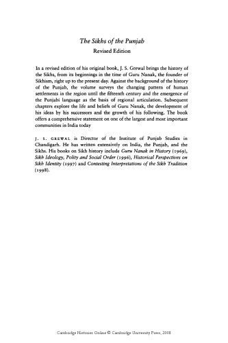 The New Cambridge History of India, Volume 2, Part 3: The Sikhs of the Punjab