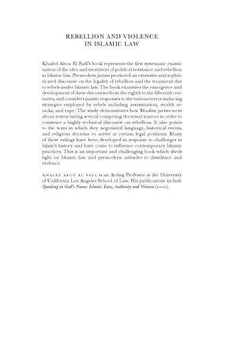 Rebellion and Violence in Islamic Law