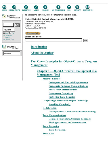 Object-Oriented Project Management with UML
