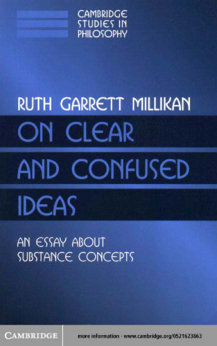 On Clear and Confused Ideas: An Essay about Substance Concepts