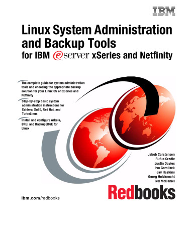 Linux System Administration and Backup Tools for IBM Elogo Server Xseries and Netfinity