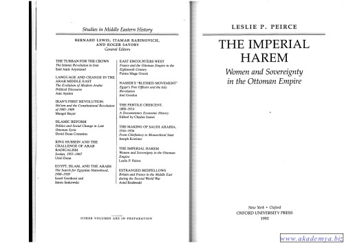 The Imperial Harem: Women and Sovereignty in the Ottoman Empire (Studies in Middle Eastern History)