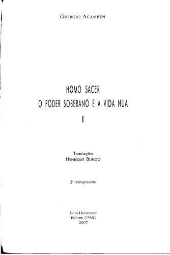 Homo Sacer: o poder soberano e a vida nua