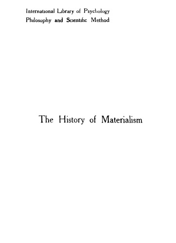 The History of Materialism