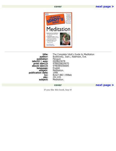 The Complete Idiot's Guide to Meditation