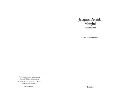 Margini Della Filosofia