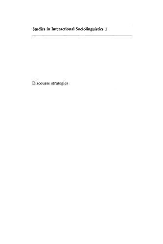 Discourse Strategies (Studies in Interactional Sociolinguistics)