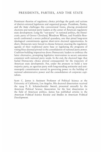 Presidents, Parties, and the State: A Party System Perspective on Democratic Regulatory Choice, 1884-1936