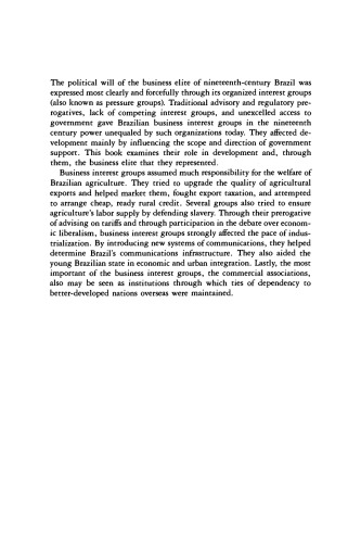 Business Interest Groups in Nineteenth-Century Brazil