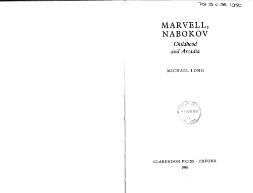Marvell, Nabokov: Childhood and Arcadia