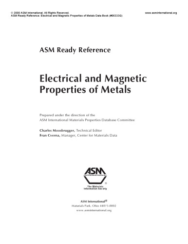 Electrical and Magnetic Properties of Metals