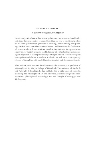The Paradoxes of Art: A Phenomenological Investigation