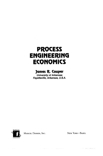 Process Engineering Economics