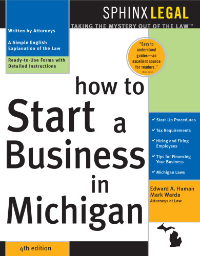 How to Start a Business in Michigan, 4E