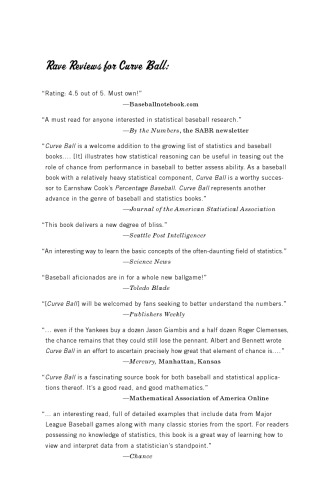 Curve Ball: Baseball, Statistics, and the Role of Chance in the Game (2003)
