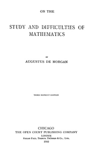 On The Study And Difficulties Of Mathematics
