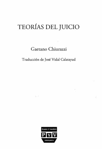 Teorías del juicio (Spanish Edition)