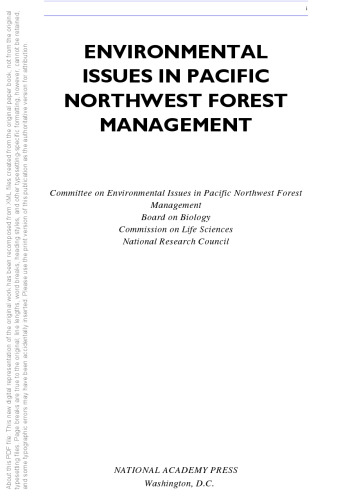 Environmental Issues in Pacific Northwest Forest Management