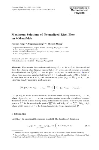 Communications In Mathematical Physics - Volume 283