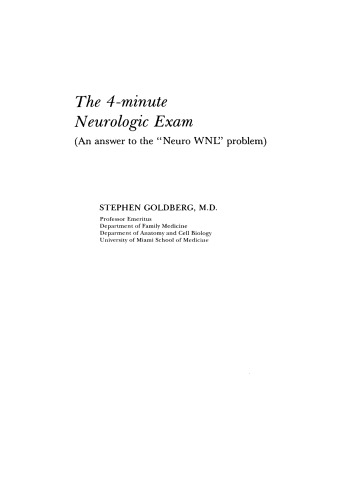 The Four-Minute Neurologic Exam
