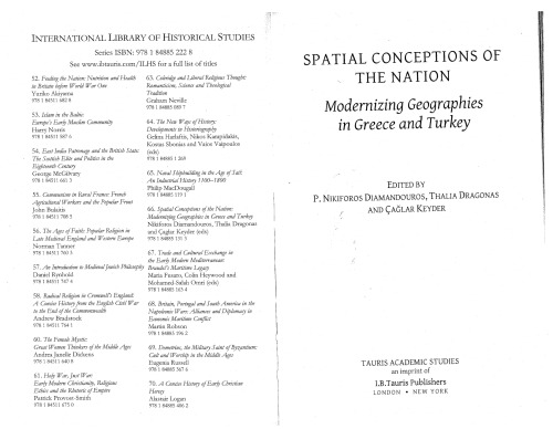 Spatial Conceptions of the Nation: Modernizing Geographies in Greece and Turkey